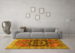 Machine Washable Persian Yellow Traditional Rug in a Living Room, wshtr3882yw