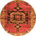 Machine Washable Persian Orange Traditional Area Rugs, wshtr3882org