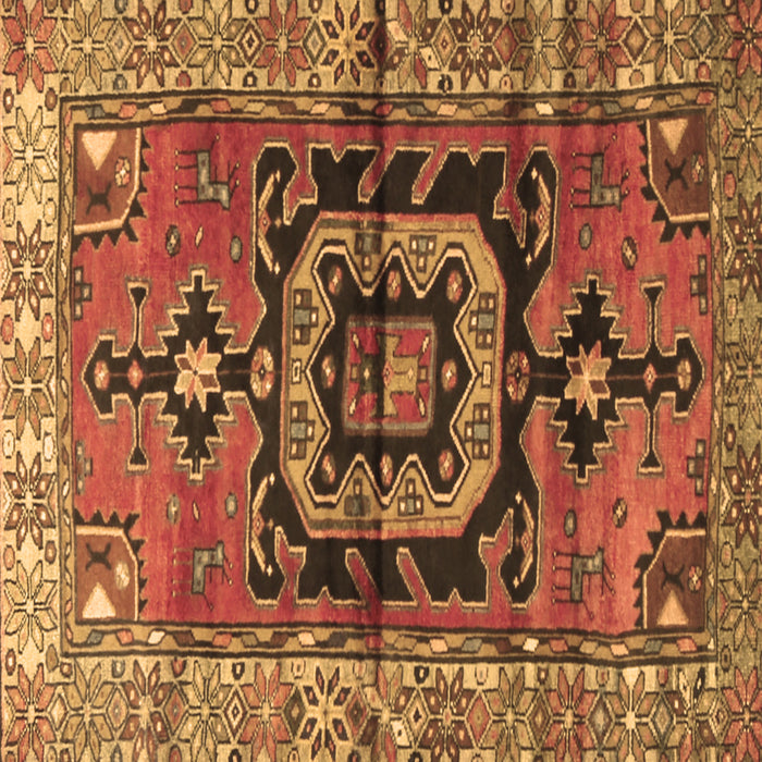 Square Persian Brown Traditional Rug, tr3882brn