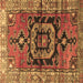Square Persian Brown Traditional Rug, tr3882brn