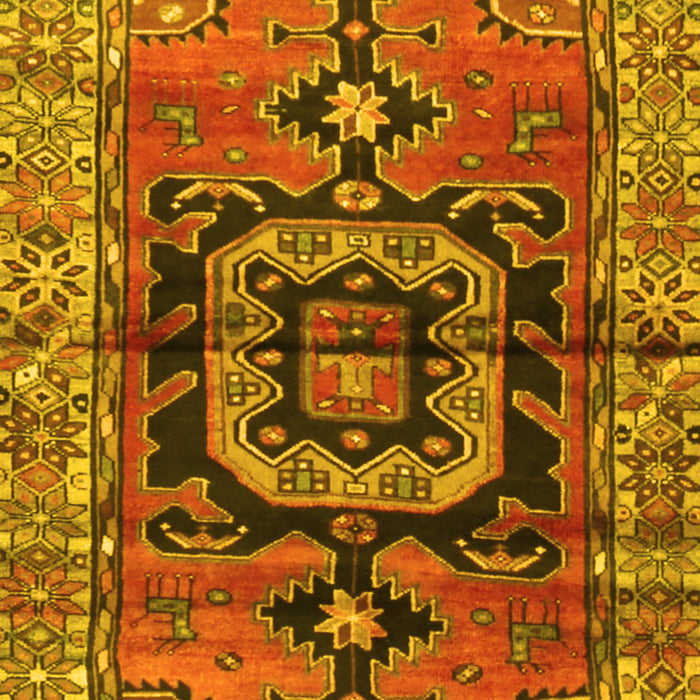Machine Washable Persian Yellow Traditional Rug, wshtr3882yw