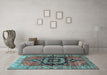 Machine Washable Persian Light Blue Traditional Rug in a Living Room, wshtr3882lblu