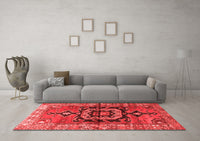 Machine Washable Persian Red Traditional Rug, wshtr3882red