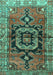 Machine Washable Persian Turquoise Traditional Area Rugs, wshtr3882turq