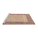 Sideview of Machine Washable Traditional Copper Red Pink Rug, wshtr3883