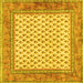 Square Persian Yellow Traditional Rug, tr3883yw