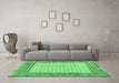 Machine Washable Persian Emerald Green Traditional Area Rugs in a Living Room,, wshtr3883emgrn