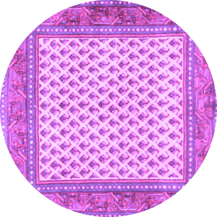 Round Persian Purple Traditional Rug, tr3883pur
