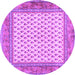 Round Persian Purple Traditional Rug, tr3883pur