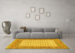 Machine Washable Persian Yellow Traditional Rug in a Living Room, wshtr3883yw