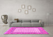 Machine Washable Persian Pink Traditional Rug in a Living Room, wshtr3883pnk