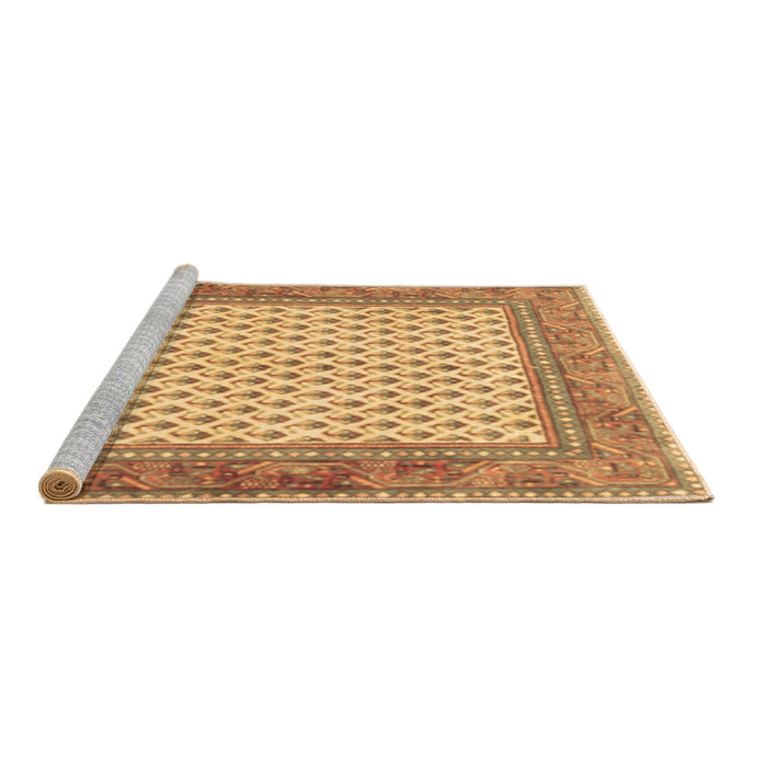 Sideview of Machine Washable Persian Brown Traditional Rug, wshtr3883brn