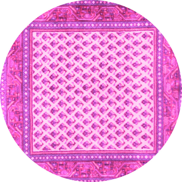 Round Persian Pink Traditional Rug, tr3883pnk