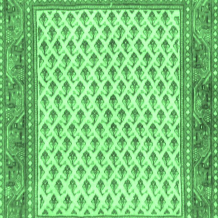 Machine Washable Persian Emerald Green Traditional Area Rugs, wshtr3883emgrn