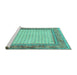 Sideview of Machine Washable Persian Turquoise Traditional Area Rugs, wshtr3883turq