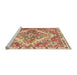 Sideview of Machine Washable Traditional Chestnut Red Rug, wshtr3884