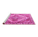 Sideview of Machine Washable Persian Pink Traditional Rug, wshtr3884pnk