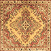 Square Persian Brown Traditional Rug, tr3884brn