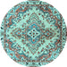 Round Persian Light Blue Traditional Rug, tr3884lblu