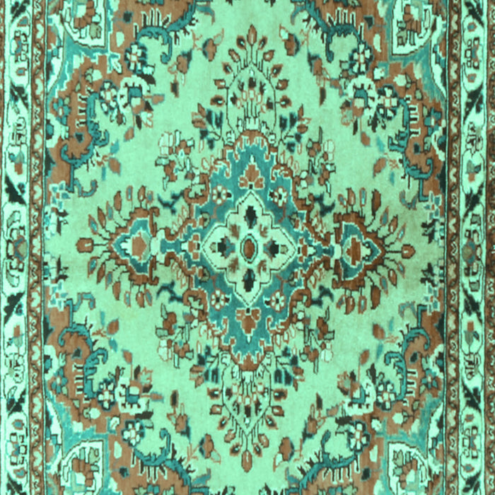 Machine Washable Persian Turquoise Traditional Area Rugs, wshtr3884turq