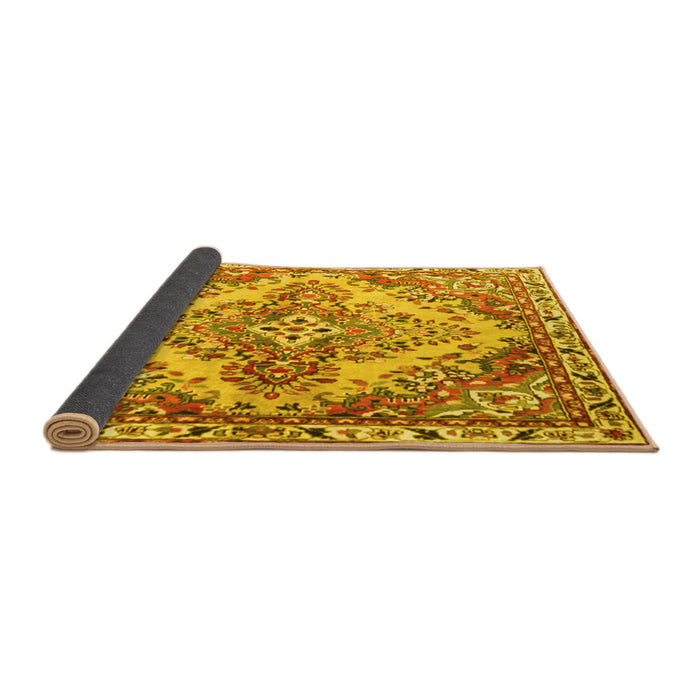 Sideview of Persian Yellow Traditional Rug, tr3884yw