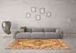 Machine Washable Persian Brown Traditional Rug in a Living Room,, wshtr3884brn