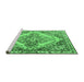 Sideview of Machine Washable Persian Emerald Green Traditional Area Rugs, wshtr3884emgrn