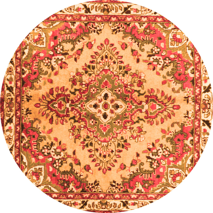 Square Persian Orange Traditional Rug, tr3884org