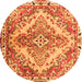 Square Persian Orange Traditional Rug, tr3884org