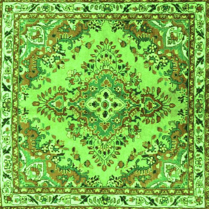 Serging Thickness of Persian Green Traditional Rug, tr3884grn