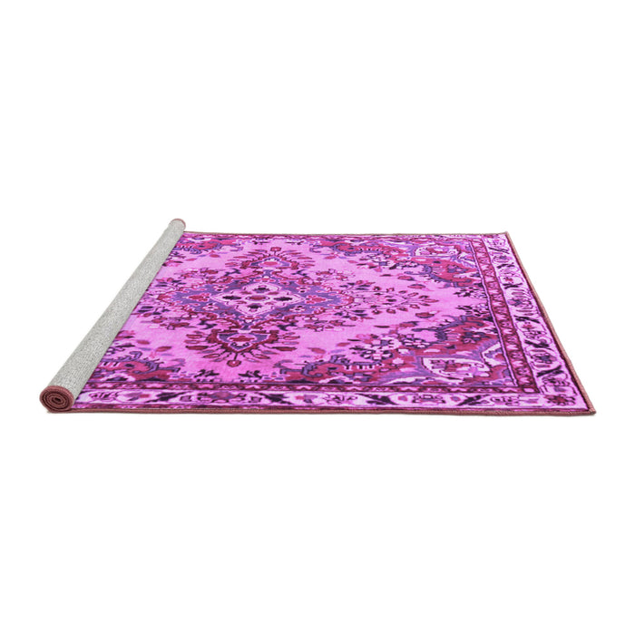 Sideview of Machine Washable Persian Purple Traditional Area Rugs, wshtr3884pur