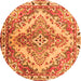 Machine Washable Persian Orange Traditional Area Rugs, wshtr3884org