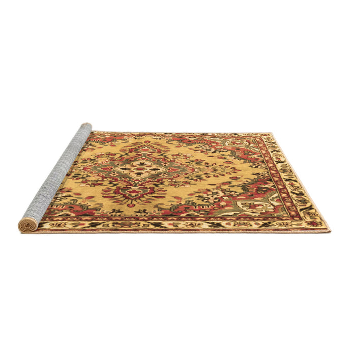 Sideview of Machine Washable Persian Brown Traditional Rug, wshtr3884brn