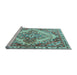 Sideview of Machine Washable Persian Light Blue Traditional Rug, wshtr3884lblu