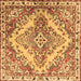 Square Machine Washable Persian Brown Traditional Rug, wshtr3884brn