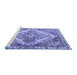 Sideview of Machine Washable Persian Blue Traditional Rug, wshtr3884blu