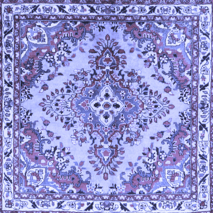 Square Persian Blue Traditional Rug, tr3884blu