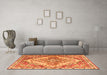 Machine Washable Persian Orange Traditional Area Rugs in a Living Room, wshtr3884org