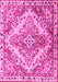 Machine Washable Persian Pink Traditional Rug, wshtr3884pnk