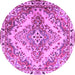 Round Persian Purple Traditional Rug, tr3884pur