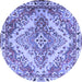 Round Persian Blue Traditional Rug, tr3884blu