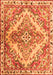 Serging Thickness of Machine Washable Persian Orange Traditional Area Rugs, wshtr3884org