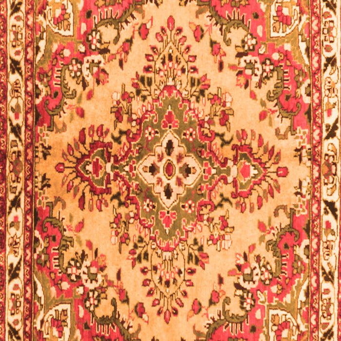 Serging Thickness of Machine Washable Persian Orange Traditional Area Rugs, wshtr3884org
