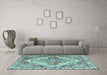 Machine Washable Persian Light Blue Traditional Rug in a Living Room, wshtr3884lblu