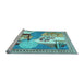 Sideview of Machine Washable Animal Light Blue Traditional Rug, wshtr3885lblu