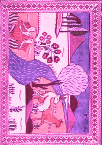 Animal Pink Traditional Rug, tr3885pnk