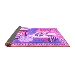 Sideview of Animal Purple Traditional Rug, tr3885pur