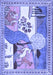 Animal Blue Traditional Rug, tr3885blu