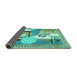 Sideview of Animal Turquoise Traditional Rug, tr3885turq