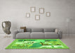 Machine Washable Animal Green Traditional Area Rugs in a Living Room,, wshtr3885grn